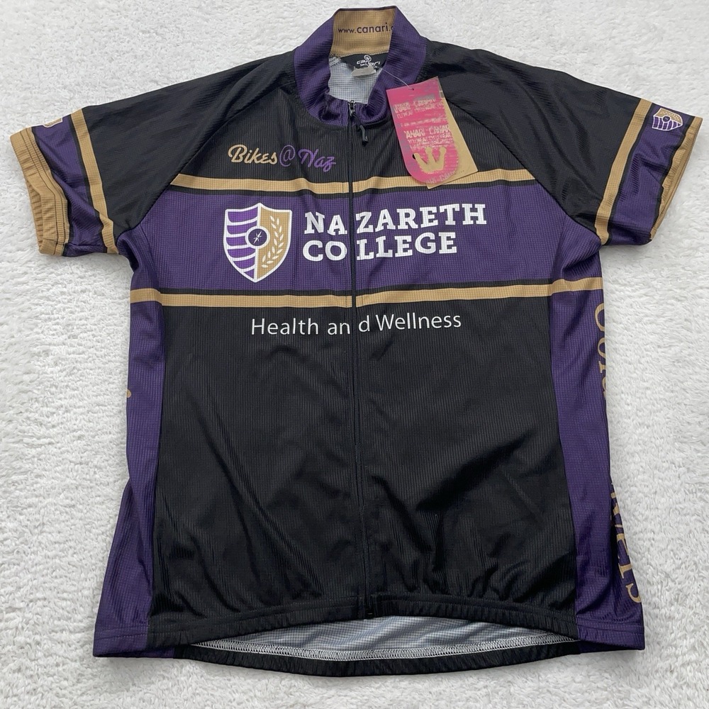 New Canari Cycling Jersey Women's Sz XL Nazareth College Purple Full Zip Stretch